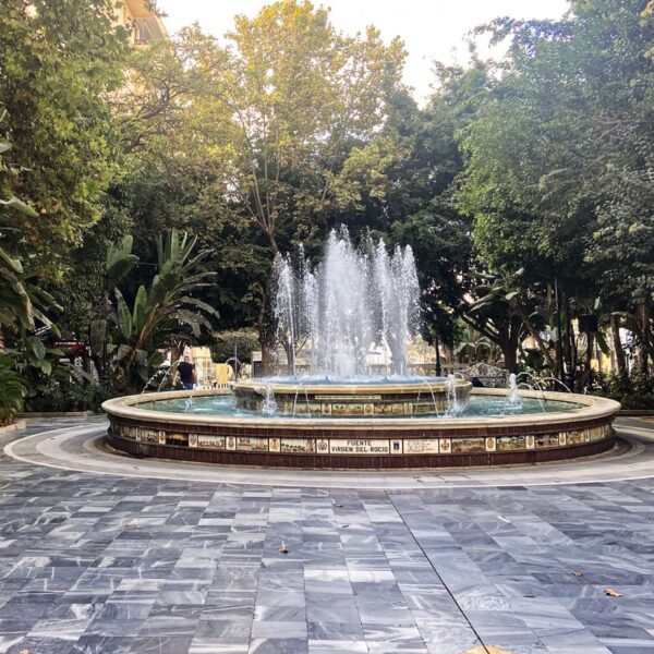 a fountain in a park in Marbella